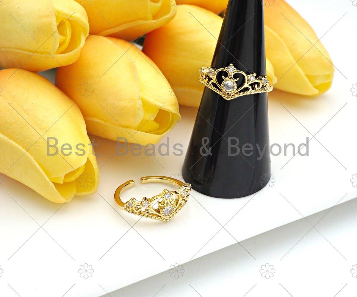 CZ Crown Adjustable Ring, Sku#LD114