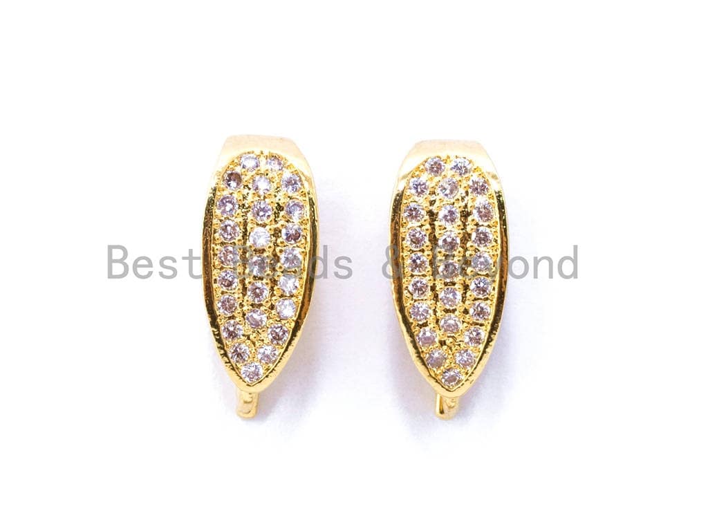 CZ Micro Pave Pendant Enhancer Bail, Gold, Silver Rhodium Plated, Fine Jewelry Bail,Pave Clasp, Pave Pendant Lock, Pendant Bail, sku#J9