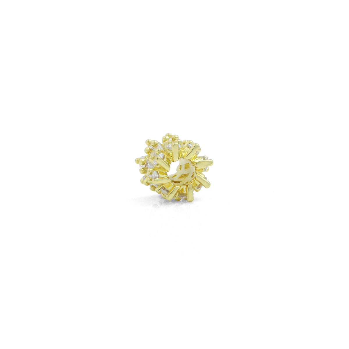 CZ Gold large hole Tube Spacer beads, Sku#LD691