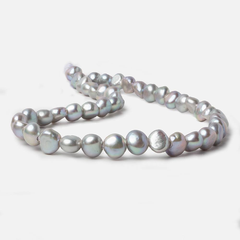 10-11mm Soft Rose' Silver 2.5mm Large Hole Baroque Freshwater Pearl 15 in. 43 pcs