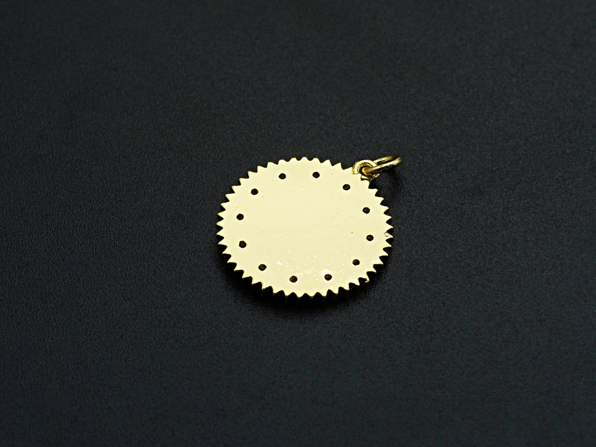 Pave CZ  Enamel Patten Pendant, Black/White Enamel Pendant, Enamel jewelry Findings, 20x27.5mm,sku#FH12