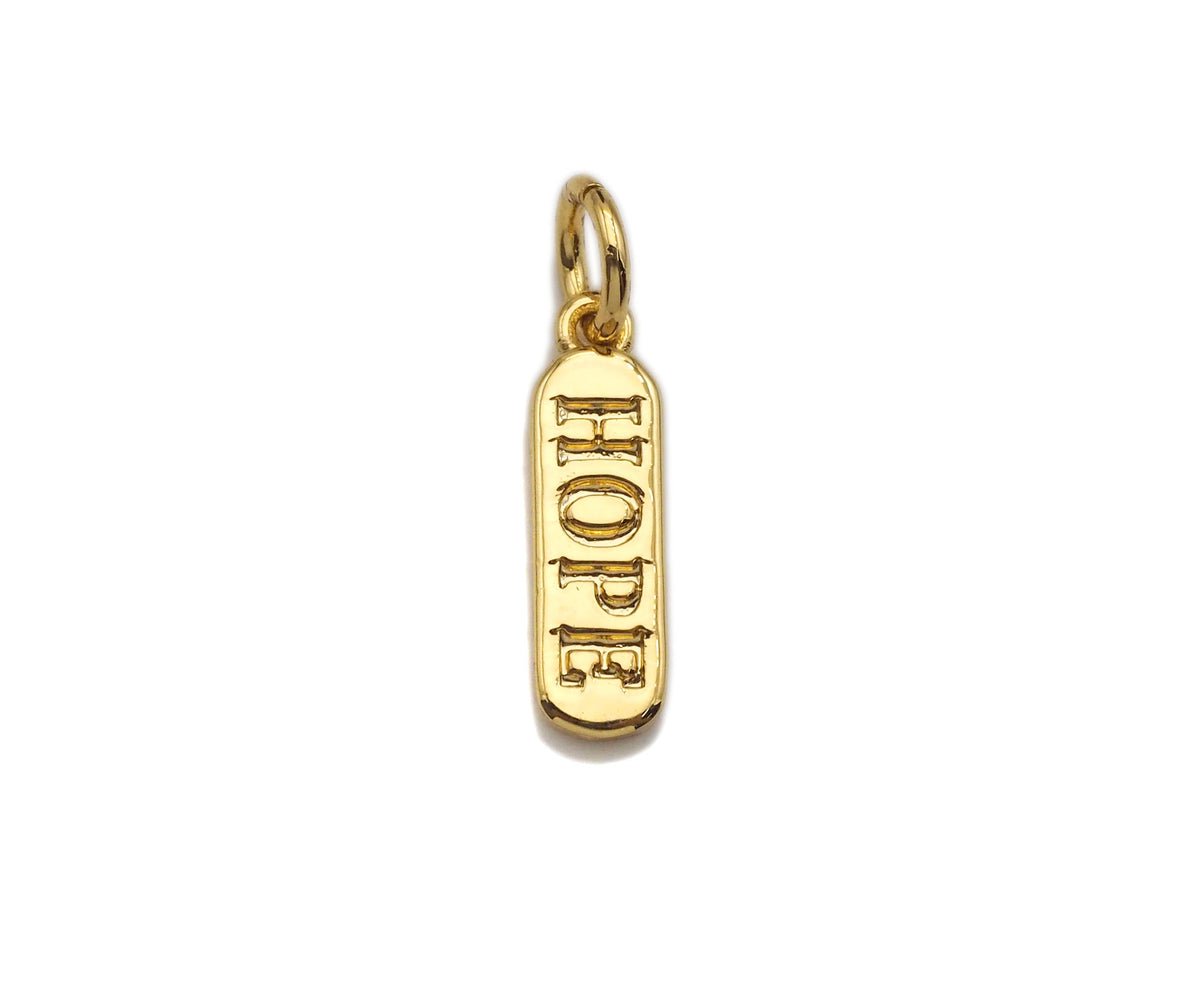 Dainty Gold Bar Pendant, Love happy chill mom bar, F1289