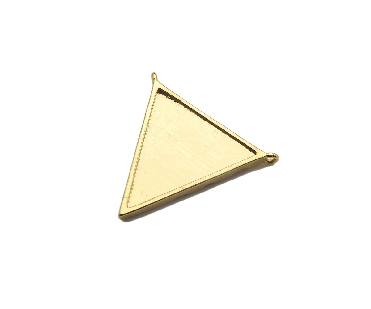 Enamel Evil Eye On Triangle Shape Pendant,18K Dainty Gold Charm, Necklace Bracelet Charm Pendant,26x24mm, Sku#F1372