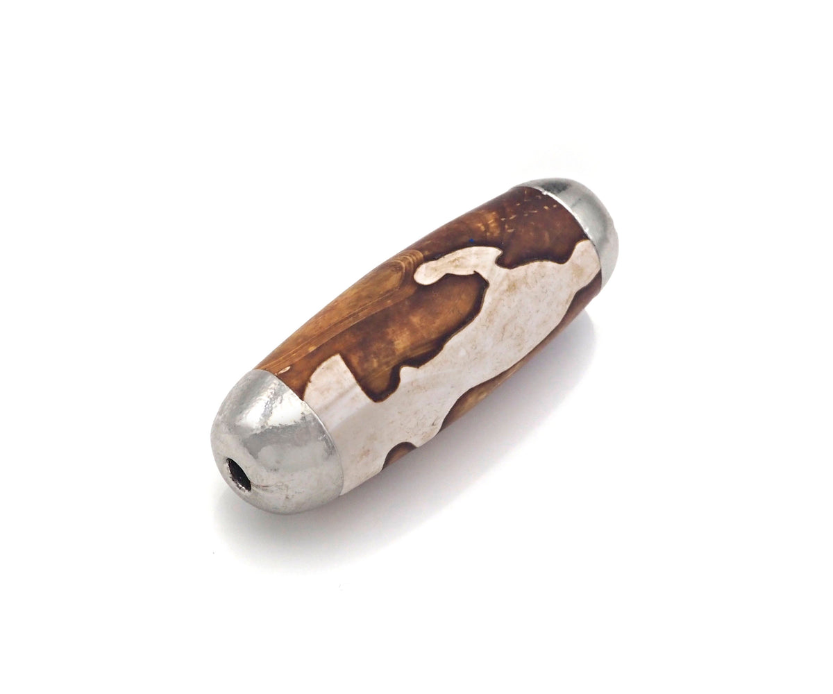 16x39mm Large Natural Tibetan Agate Barrel Shape Spacer Beads, Gold/silver/Rose Gold Tone, Dzi Agate Spacer,Oval Tibetan Agate, sku#U1004