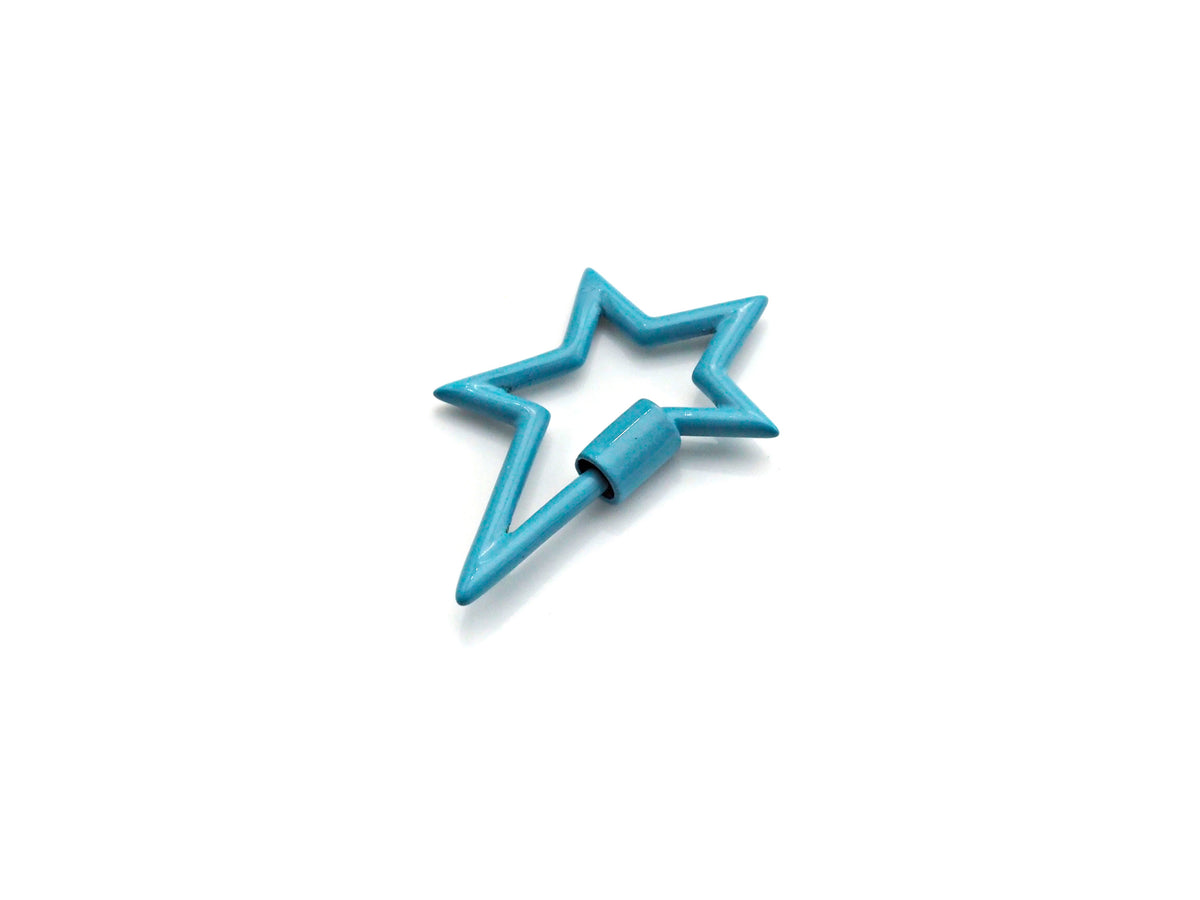 Colorful Enamel pave Star Shape Clasp, Enamel Pave Clasp, Black/Red/Pink/White/Blue Carabiner Clasp, 18x30mm, sku#H240