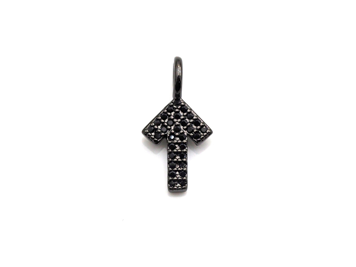 CZ Micro Pave Arrow Charm, Cubic Zirconia Cute Arrow Charm, 7x15mm, sku# X142
