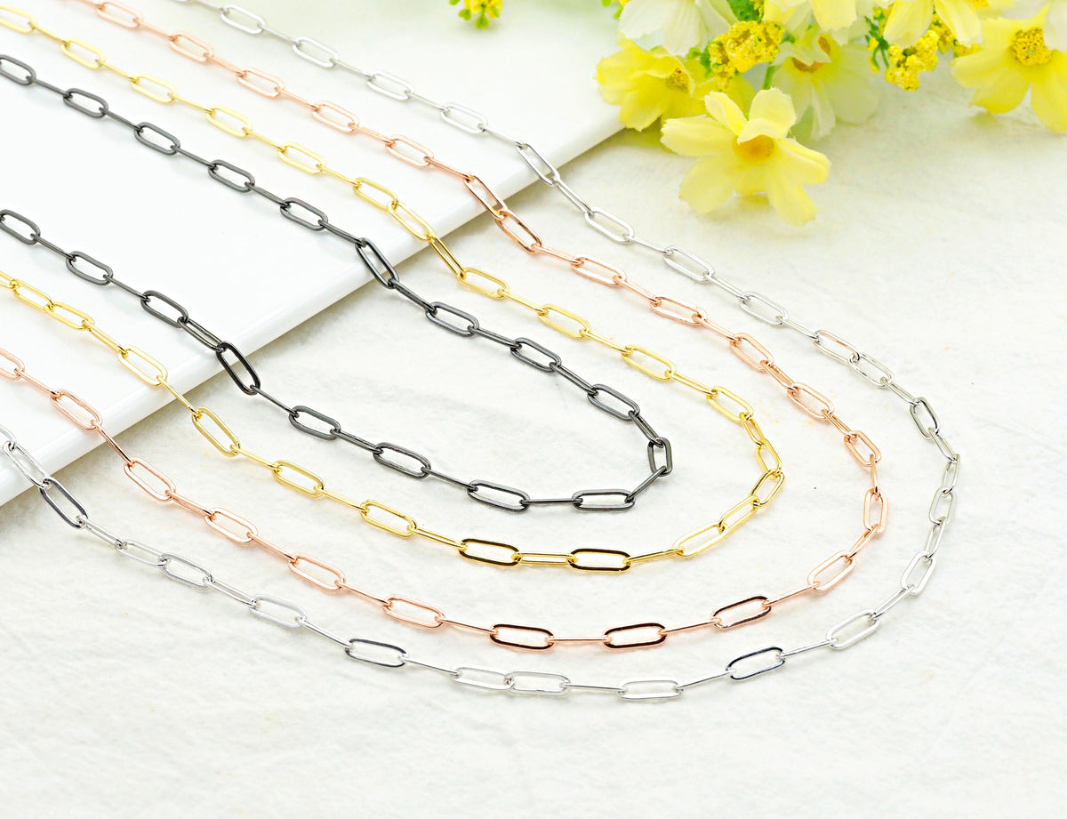 4x11mm Small Size Paper Clip Chain by Yard,SKU#E503