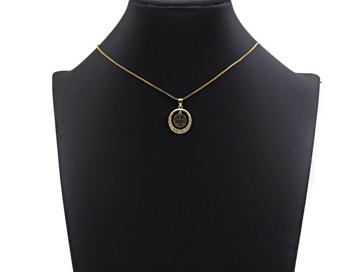 CZ Micro Pave Curve Pattern On Round Ring Shaped Pendant/Charm, Gold Cubic Zirconia Pendant Charm,17x21mm,sku#F1268