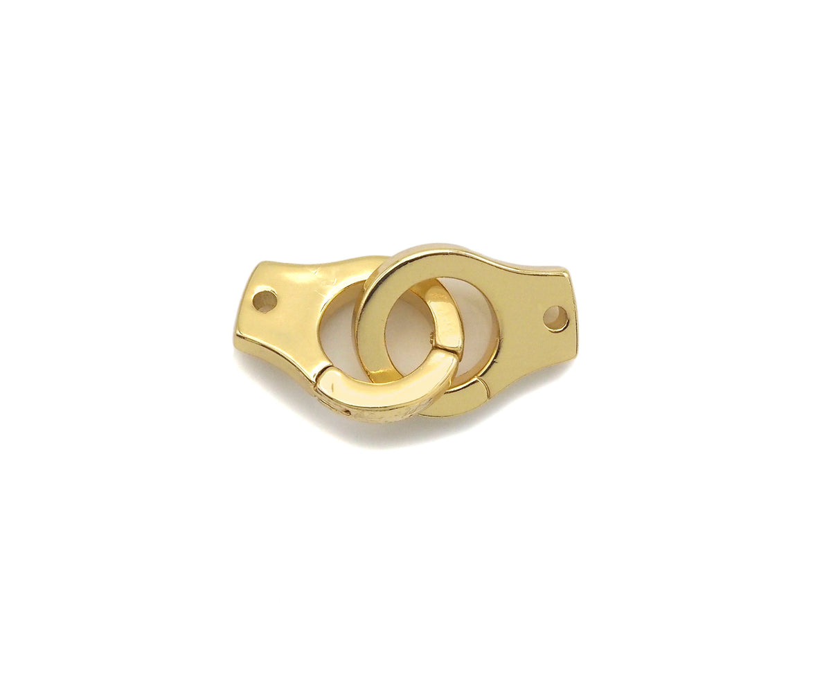 18K Dainty Gold Hand Cuff Shape Connector, Necklace Bracelet Links,11x15mm, Sku#LD26