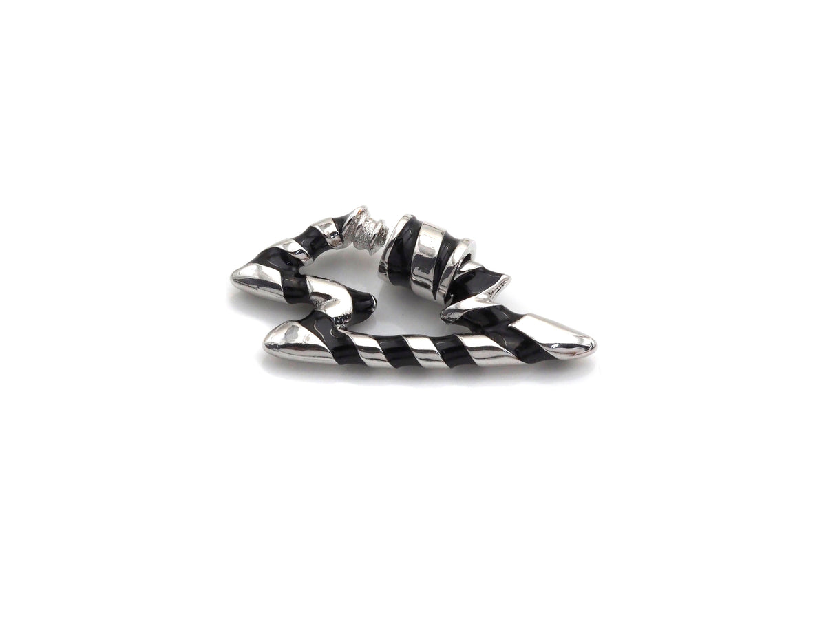 Colorful Enamel Pave Lightning Shape Clasp, Silver Plated Screw Clasp, 18x32mm, Carabiner Clasp, sku#K79