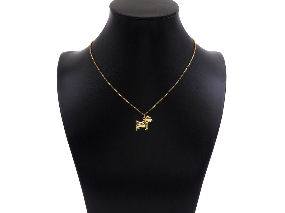 18K Dainty Gold Cute Puppy Shape Pendant, Sku#F1390C