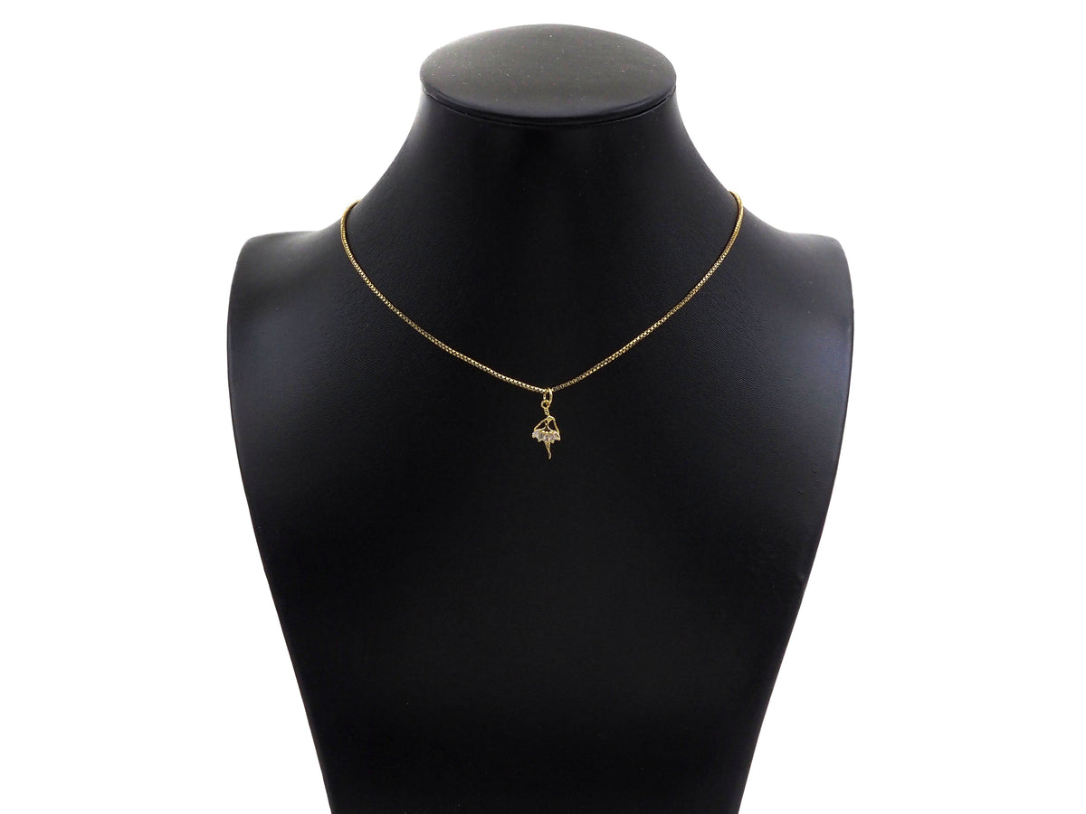 CZ Micro Pave Ballet Dancer Shape Pendant,18K Dainty Gold Dancing Girl Charm, Necklace Bracelet Charm Pendant,8x16mm,Sku#FH155