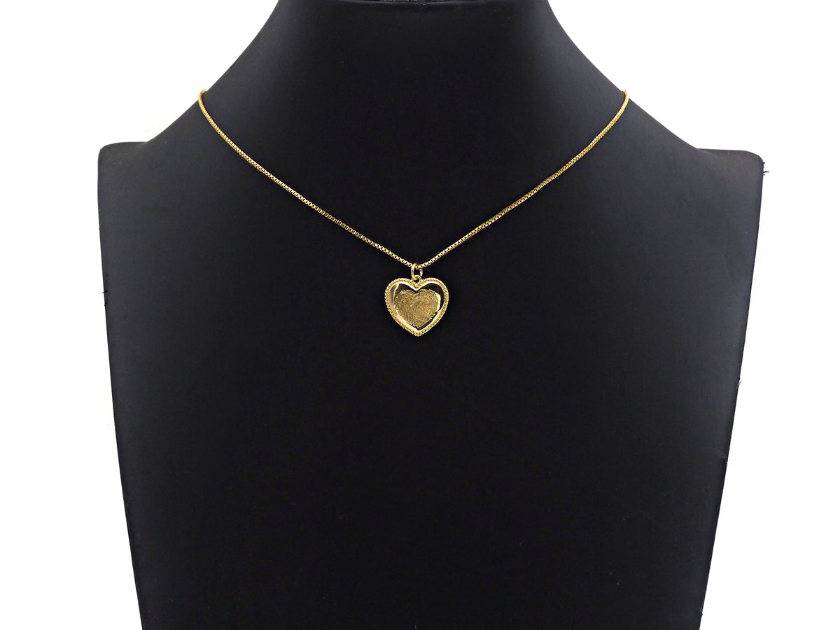 Dainty Fingerprint On Heart Shape Charms, Dainty Heart Charms, 19x18mm, Sku#F1293C