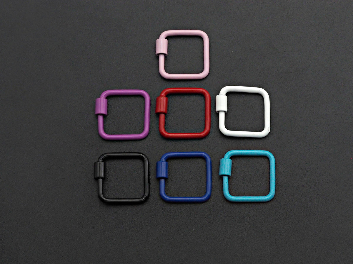 Colorful Enamel pave Square Shape Clasp, Black/Red/Pink/White/Blue Carabiner Clasp, 18mm, sku#H242
