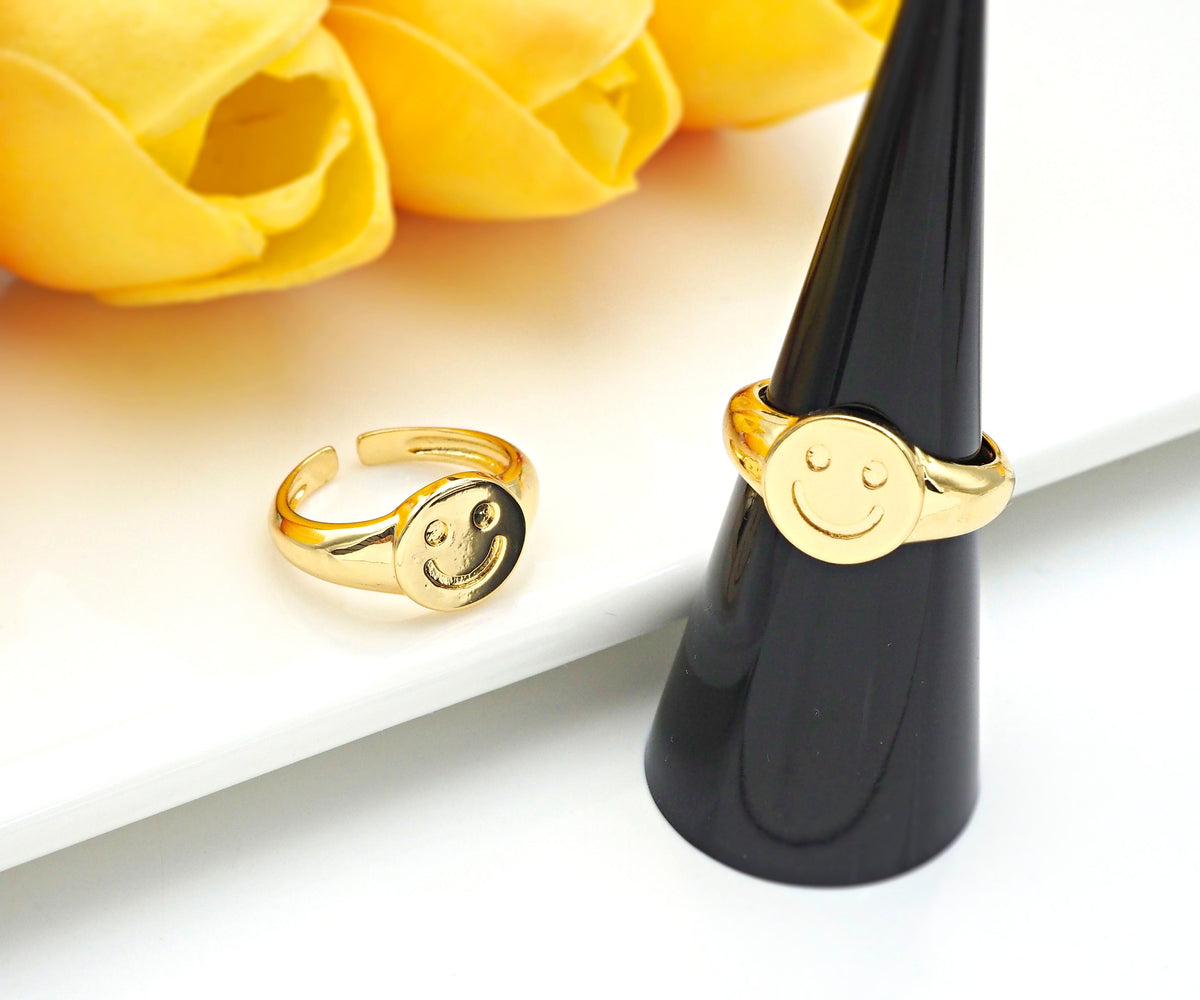 Smiley Face Adjustable Ring, Sku#X201