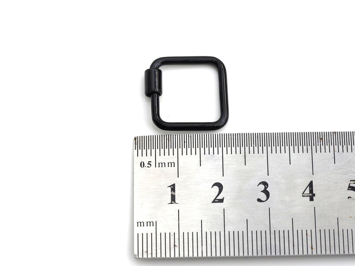 Colorful Enamel pave Square Shape Clasp, Black/Red/Pink/White/Blue Carabiner Clasp, 18mm, sku#H242