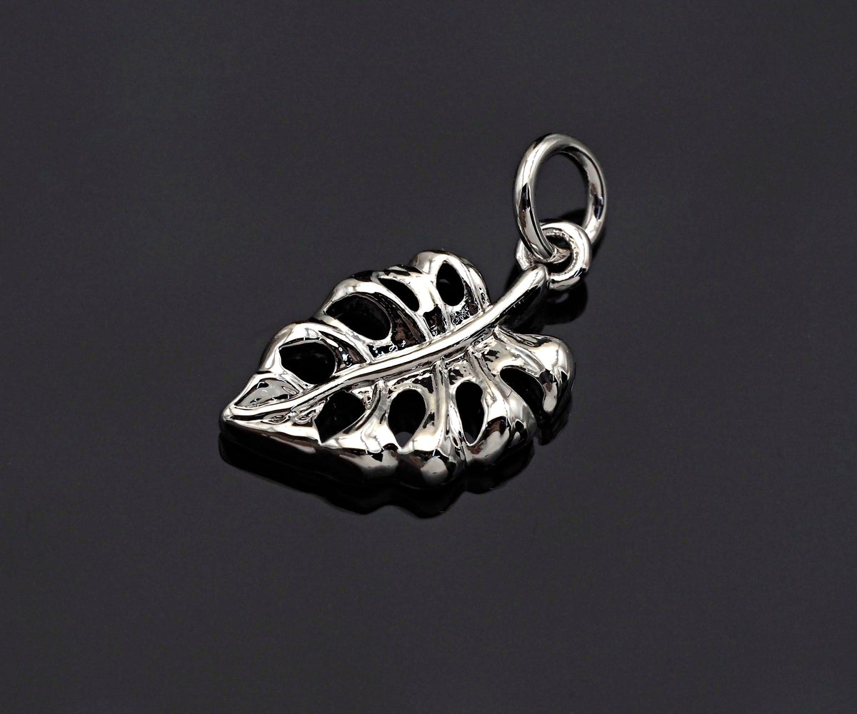 CZ Micro Pave Banana Leaf Pendant with bail,Cubic Zirconia Banana Leaf Pave Pendant Beads, Pave Pendant, 9x16mm,SKU#F1191