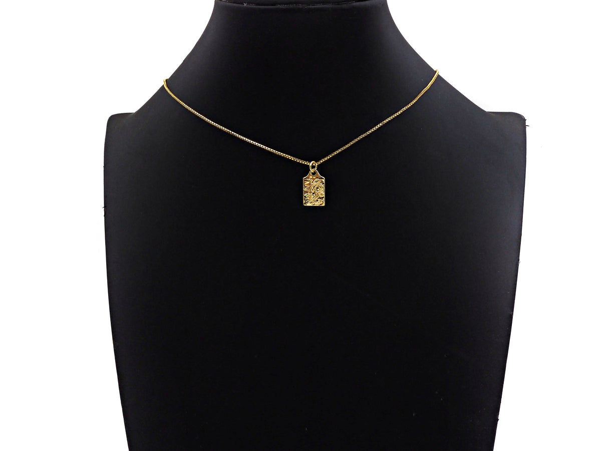CZ Micro Pave Alphabet On Hammered Rectangle Pendant/Charm,Cubic Zirconia Charm, Necklace Bracelet Charm Pendant,10x16mm, Sku#L399