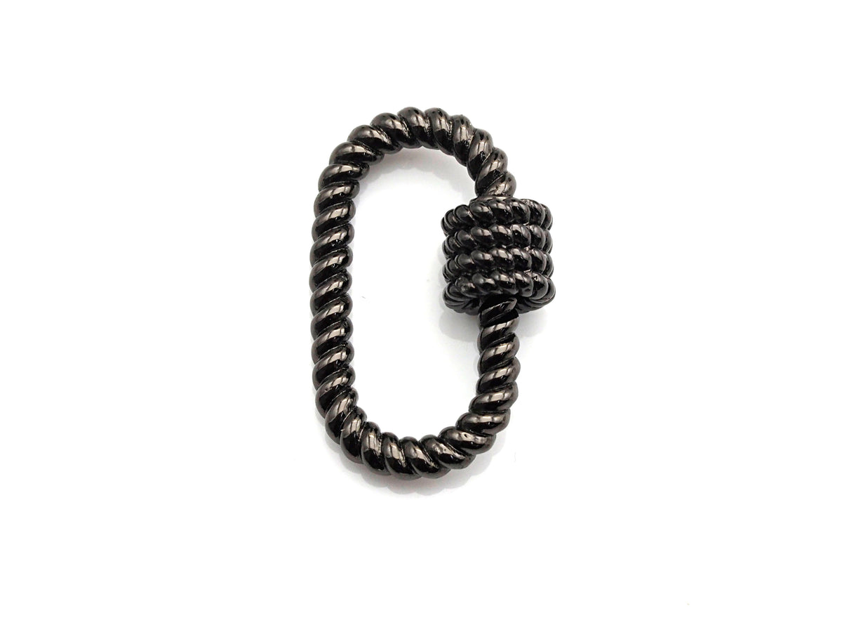 Oval Shape Clasp, CZ Pave Clasp, Gold/Silver/Rose Gold/Gunmetal Carabiner Clasp, 19x29mm, sku#H190