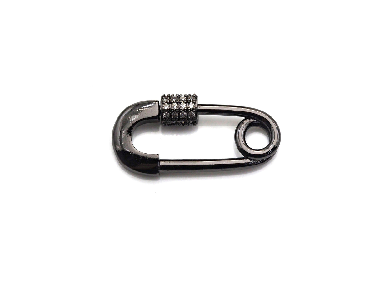 Clear CZ Micro pave Safety Pin Lock Clasp, CZ Pave Pin Lock