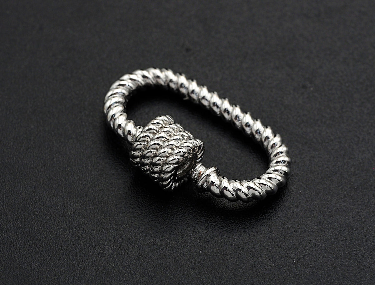 Oval Shape Clasp, CZ Pave Clasp, Gold/Silver/Rose Gold/Gunmetal Carabiner Clasp, 19x29mm, sku#H190