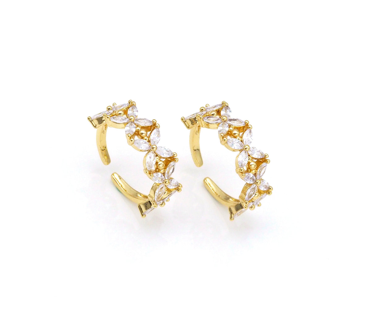 Big CZ Micro Pave Flower Shape Adjustable Ring,18K Gold Filled Open Ring, CZ Flower Ring, 21mm,Sku#X238