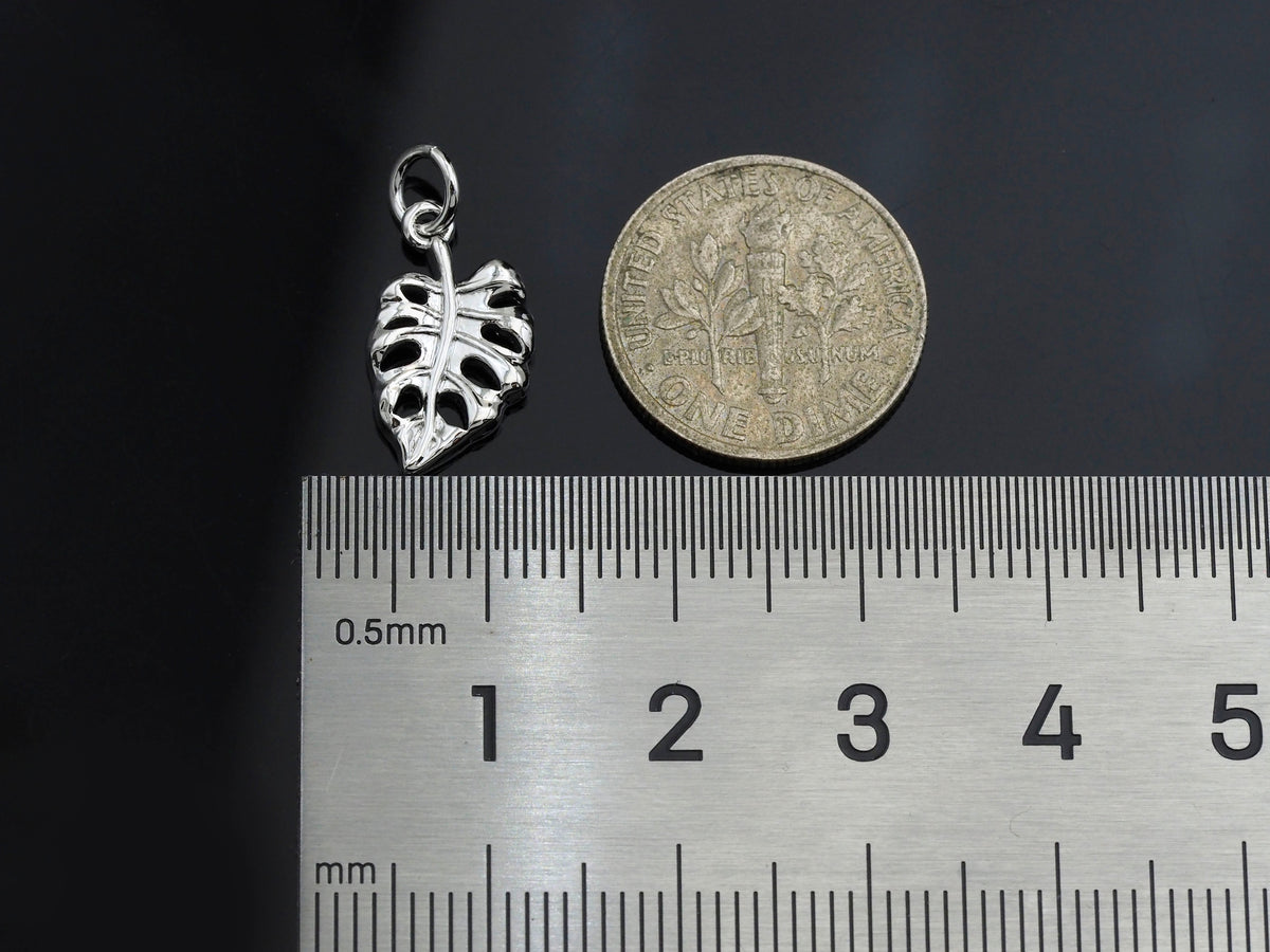 CZ Micro Pave Banana Leaf Pendant with bail,Cubic Zirconia Banana Leaf Pave Pendant Beads, Pave Pendant, 9x16mm,SKU#F1191