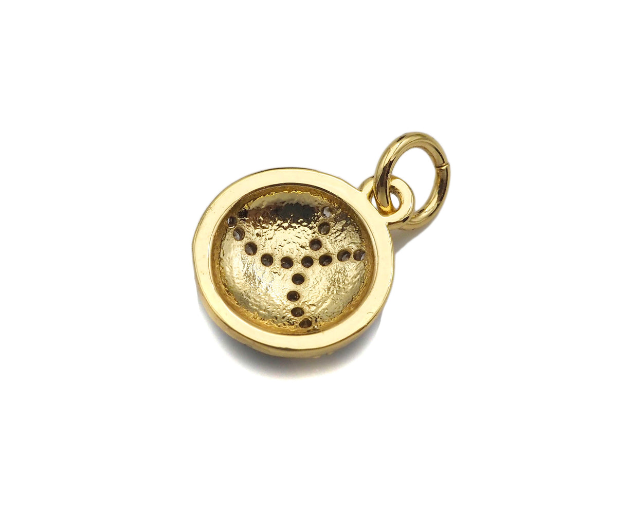 CZ Pave Black Enamel Soft Ball Pendant, Sport Ball pendant,Sport ball charm,10x12mm,sku#F1351