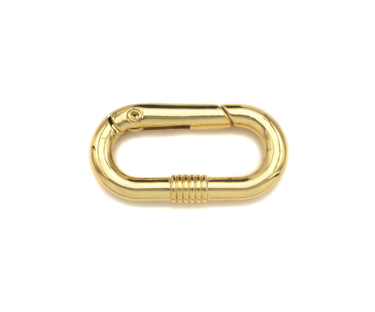 Gold/Silver Oval Clasp with Screw Patten, Snap Clip Trigger Clasp, Spring Buckle for Chain Purse Key Jewelery, 17x33mm, sku#H310