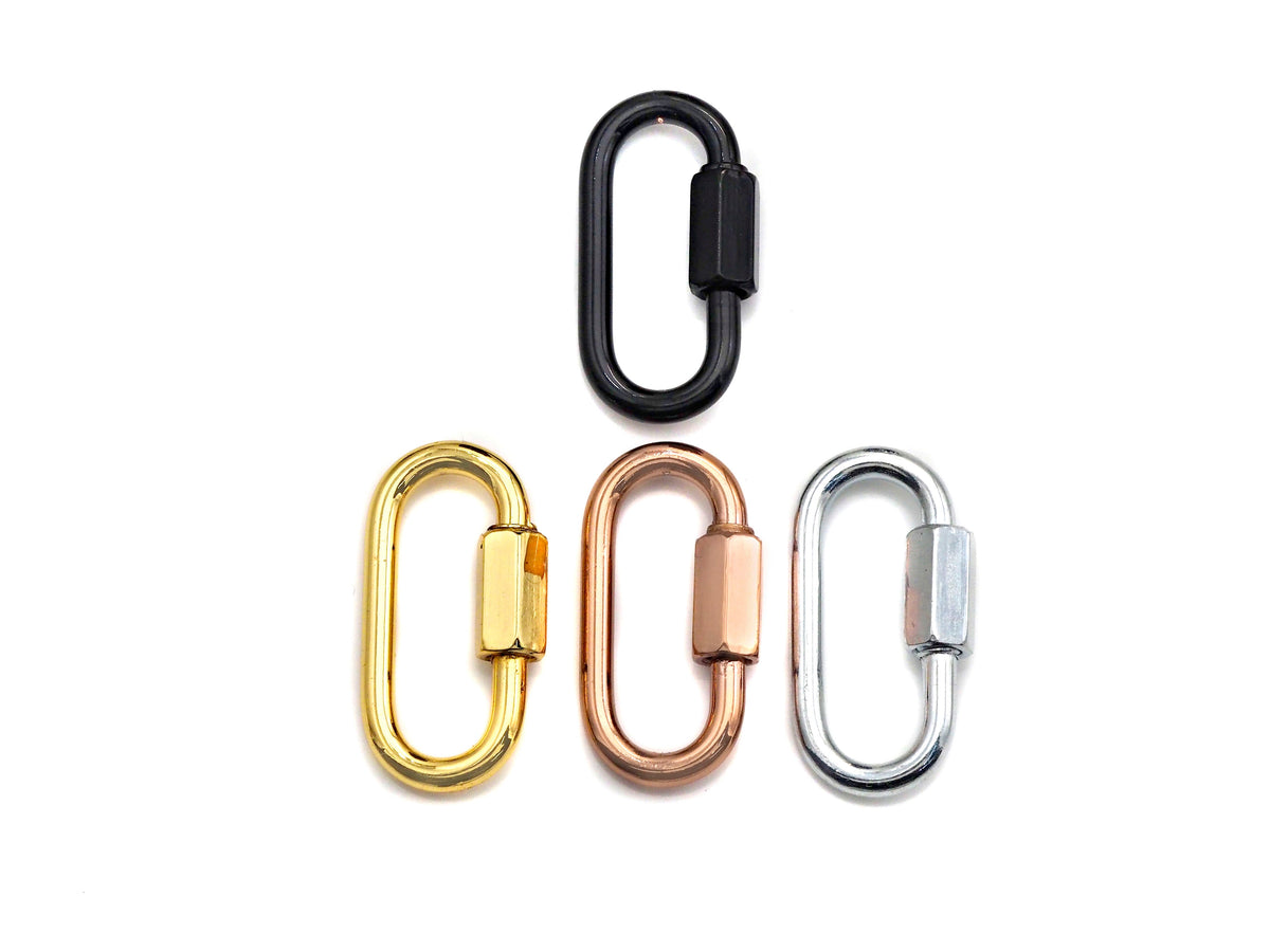 Large Oval Shape Screw Clasp, Gold/Silver/Gunmetal/Rose Gold Carabiner Clasp, Carabiner Clasp,19x36mm, sku#H244