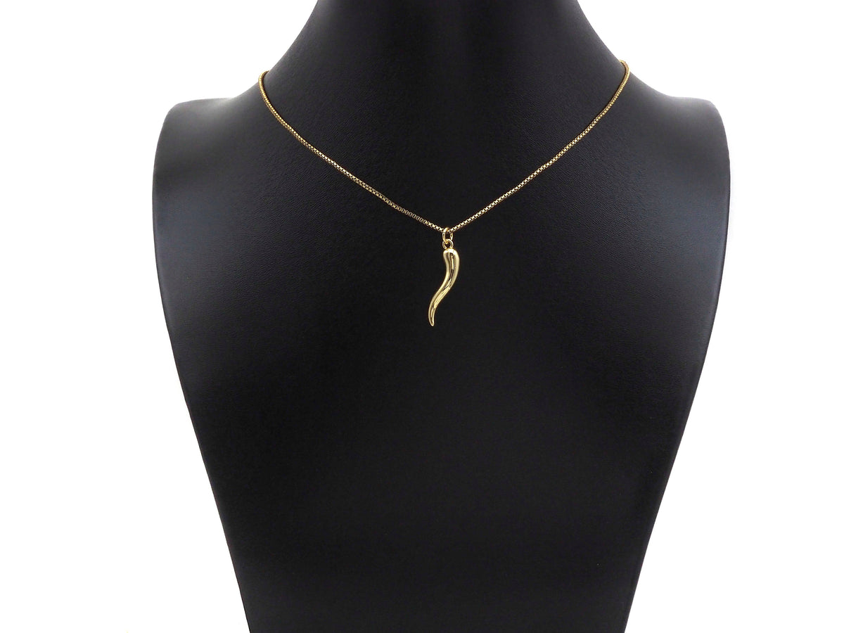 18k Shiny Gold/Silver Italian Horn Charms, Protection Horn Charms, Chilli Shape Pendant, Bracelet Necklace Charms, 5x26mm, sku#L457