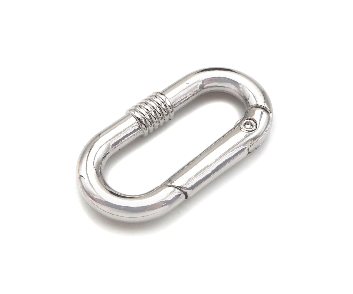 Gold/Silver Oval Clasp with Screw Patten, Snap Clip Trigger Clasp, Spring Buckle for Chain Purse Key Jewelery, 17x33mm, sku#H310