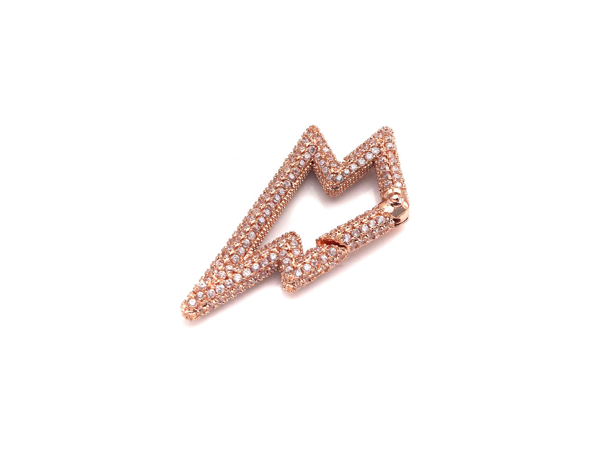 NEW Fully CZ Micro pave Lightning Bolt Clasp, H262