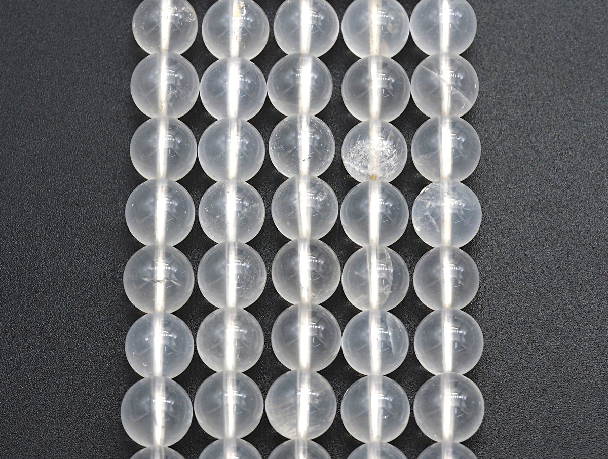 Natural Milky Quartz round smooth, 8mm/10mm/12mm, 15.5" Full Strand, sku#U609