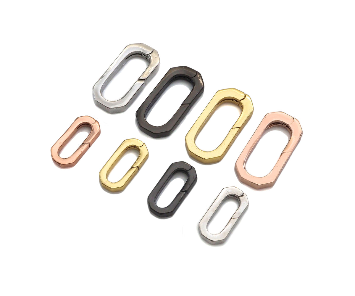 12x25/8x17mm Spring Gate, Gold/Silver/Gunmental Oval Clasp, Snap Clip Trigger Clasp, Spring Buckle for Chain Purse Key Jewelery, Sku#H321
