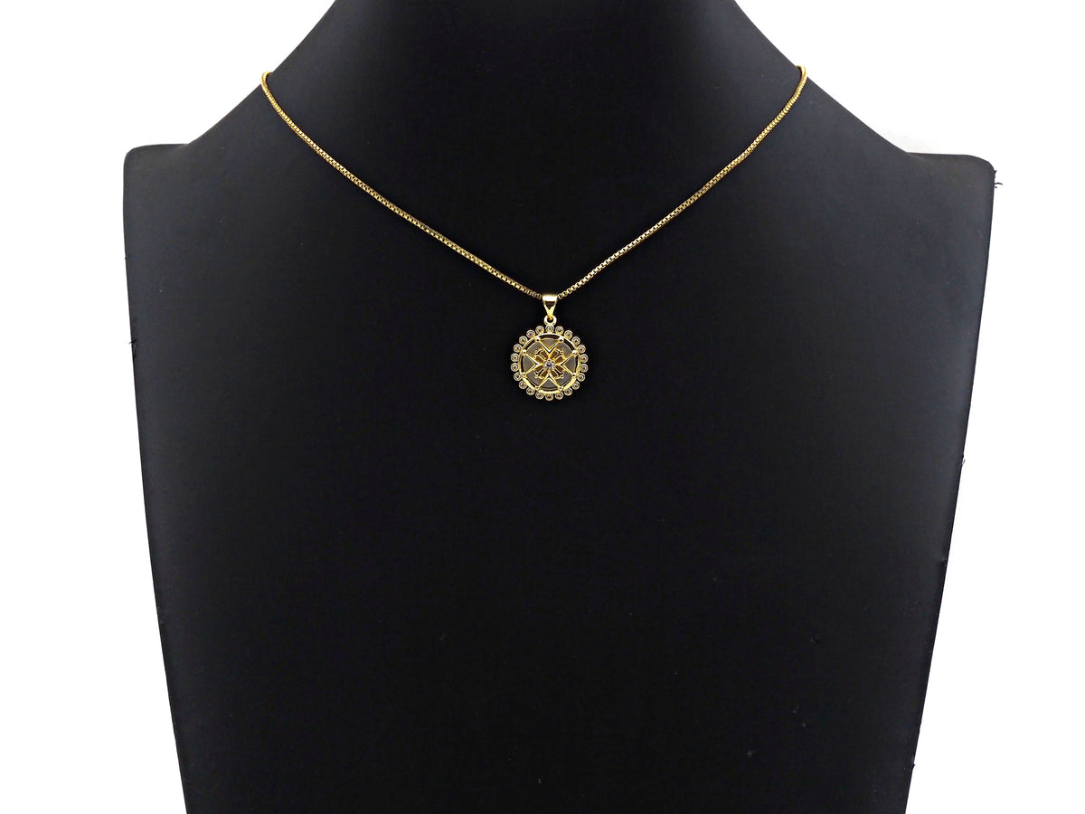 Mother of Pearl Trinity Pendant Charm, Cubic Zirconia Round Mother of Pearl flower Charm,sku#LK161