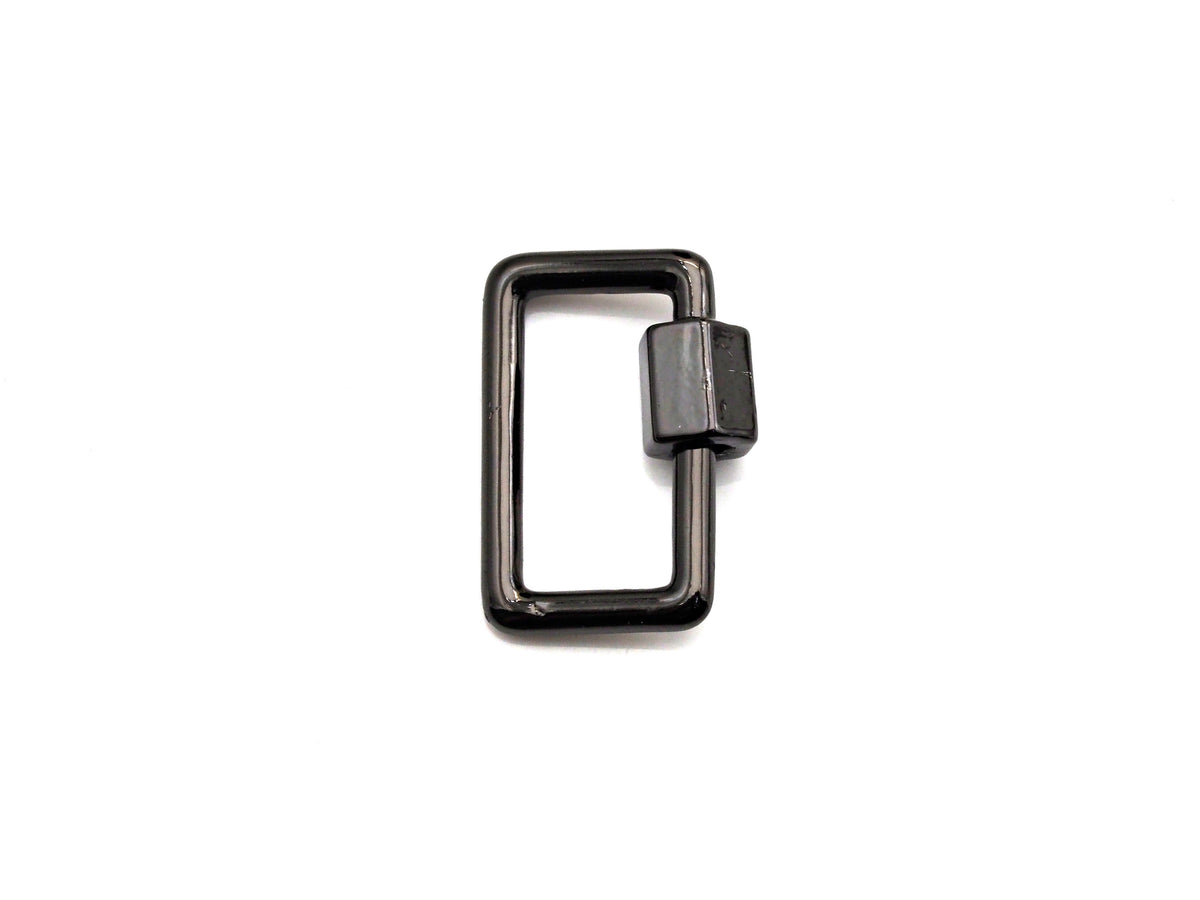 Rectangular Carabiner Clasp, Screw Clasp, Gold/Silver/Rose Gold/Gunmetal Clasp, 15x21mm, sku#H246