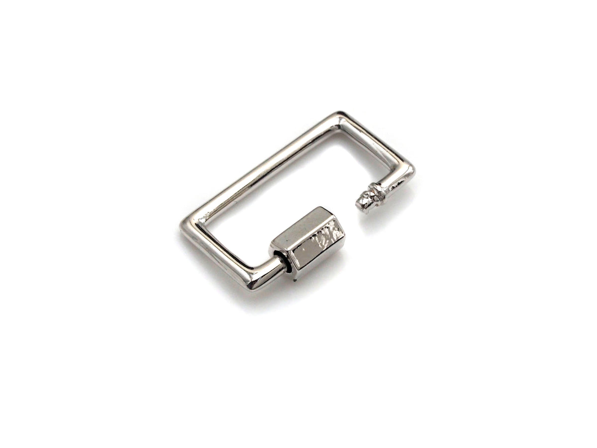 Rectangular Carabiner Clasp, Screw Clasp, Gold/Silver/Rose Gold/Gunmetal Clasp, 15x21mm, sku#H246