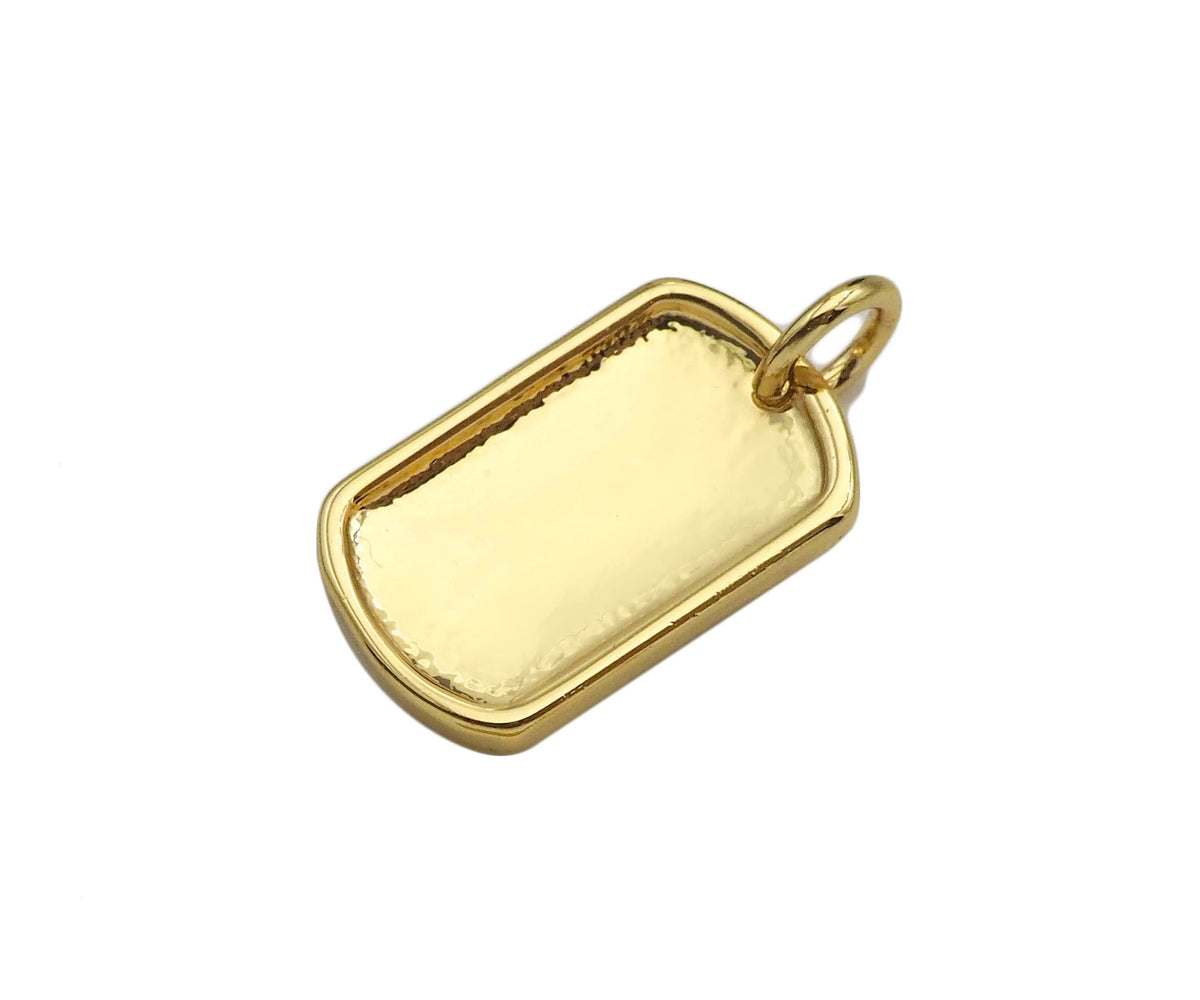 18K Dainty Gold Cross On Rectangle Shape Pendant/Charm,Cross Medallion Charm, Necklace Bracelet Charm Pendant,15x10mm, Sku#F1364