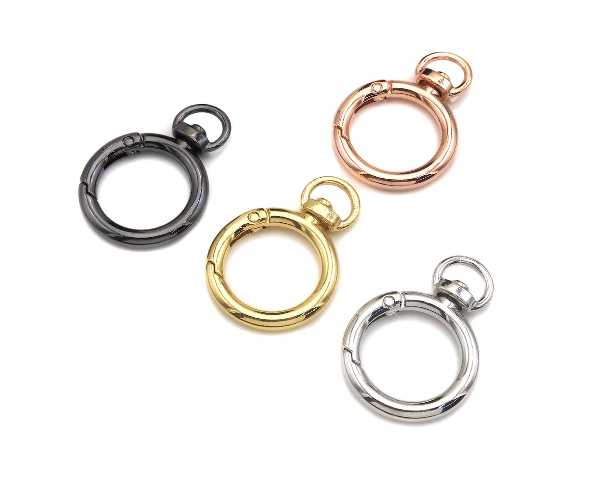 28mm Round Buckle Spring Gate, Gold/Silver/Gunmental/Rose Gold Clasp, Snap Clip Clasp, Spring Buckle for Purse Key Jewelery, sku#H313