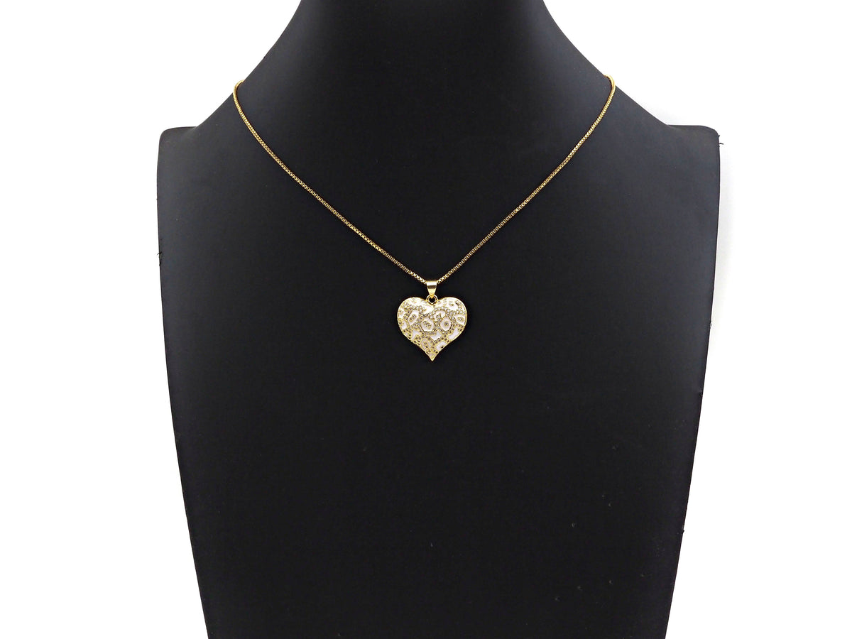 Red Black White Enamel Heart Shape Pendant with Gold Finish, Enamel Heart, Colorful Enamel Heart, 23x22mm, Sku#LK163