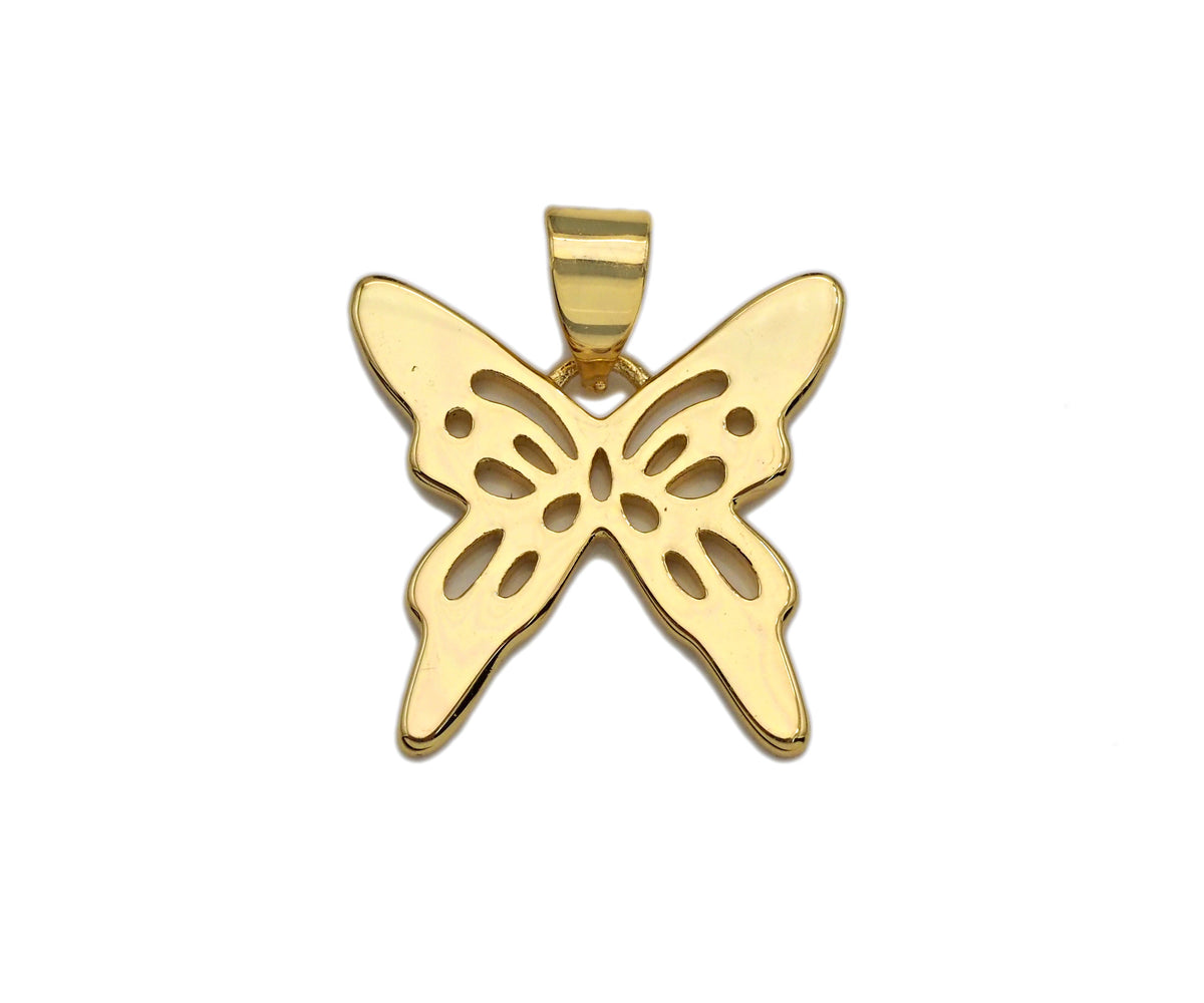 18K Gold Silver Butterfly Charms, Dainty Charms, Butterfly Pendant, Butterfly Necklace Charms, 17mm, Sku#F1298