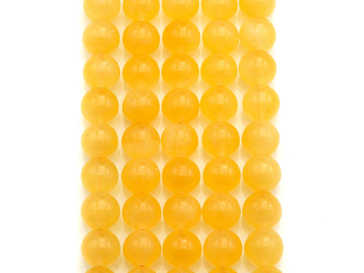 Quality Natural Yellow Calcite beads, 6mm/8mm/10mm/12mm Round Smooth Beads, Natural Gemstone Beads, 15.5" Full Strand, sku#U615