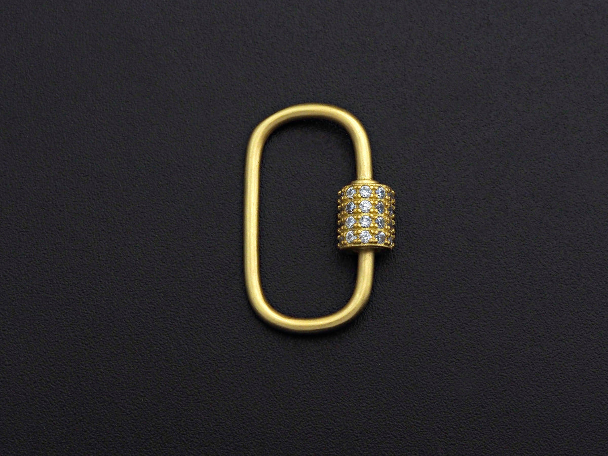 CZ Micro pave Oval Shape Clasp, CZ Pave Clasp, 15x24mm, sku#H202