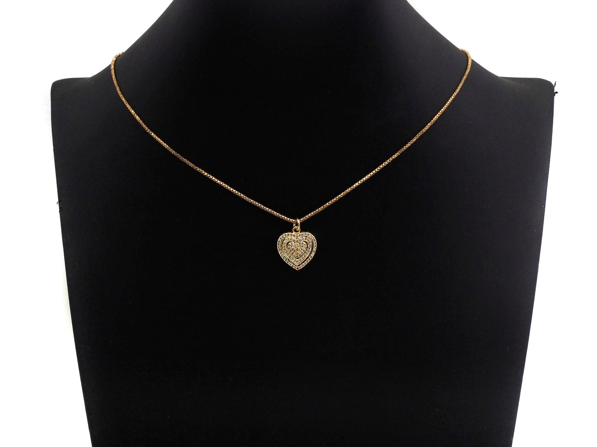 CZ Micro Pave Circled Heart Shaped Pendant/Charm, Heart Cubic Zirconia Pendant Charm, 15x22mm,sku#FH21