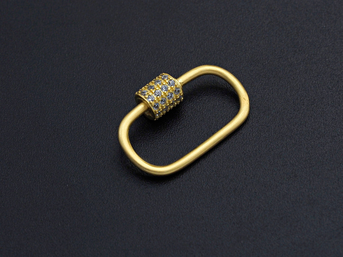 CZ Micro pave Oval Shape Clasp, CZ Pave Clasp, 15x24mm, sku#H202
