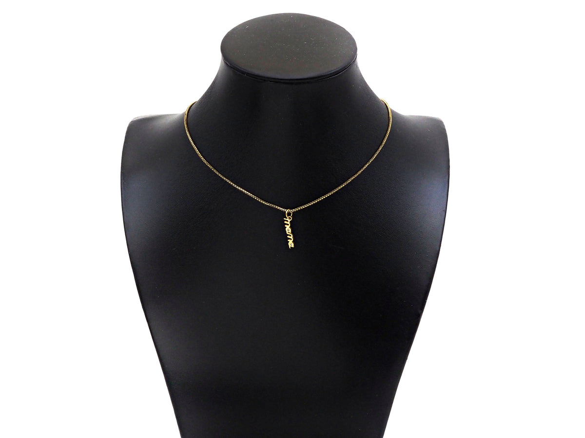 Micro Pave Mama Word Pendant/Charm, 18K Gold Filled Y477