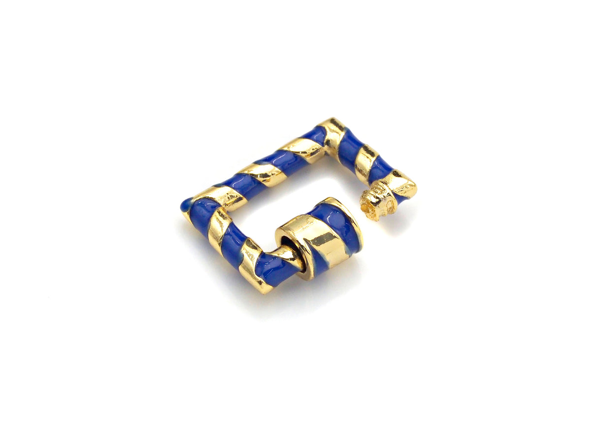 Colorful Enamel Pave Rectangle Shape Clasp, Carabiner Clasp, 15x19mm, sku#H249