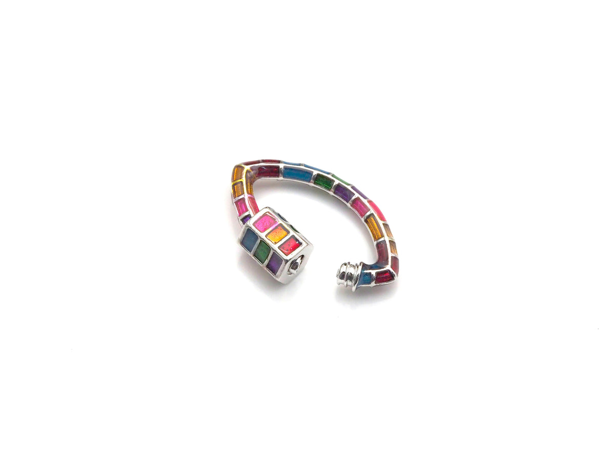 Colorful Enamel pave Oval Evil Eye Shape Clasp, Gold/Silver/Rose Gold/Gunmetal Carabiner Clasp, 15x25mm, sku#H228