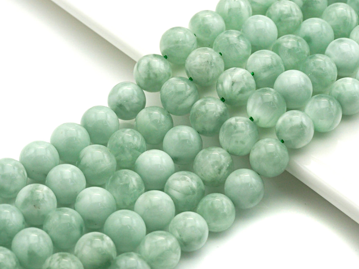 Natural Green Angelite Beads, 6mm/8mm/10mm/12mm Round Smooth Gemstone Beads, Green Angelite, 15.5"Full Strand, sku#U617